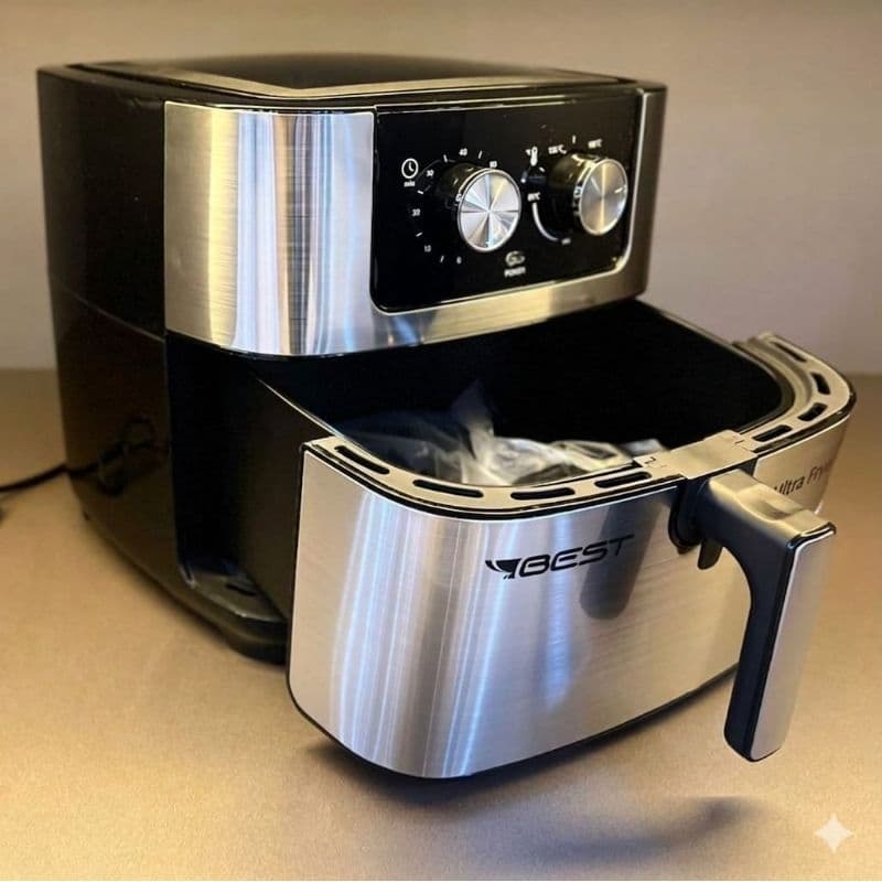 AIR FRYER ELÉTRICA BEST 10L INOX 1500W SEM ÓLEO FRITADEIRA COR PRETO