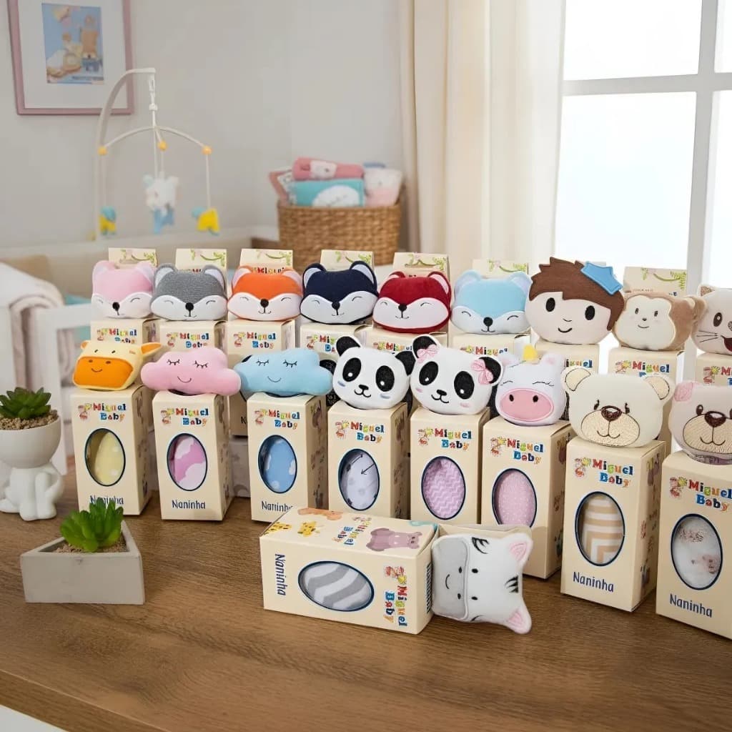 Kit 10 Peças Naninha Bebê Com Prendedor Bichinhos Atacado Enxoval Infantil Macio Premium Conforto