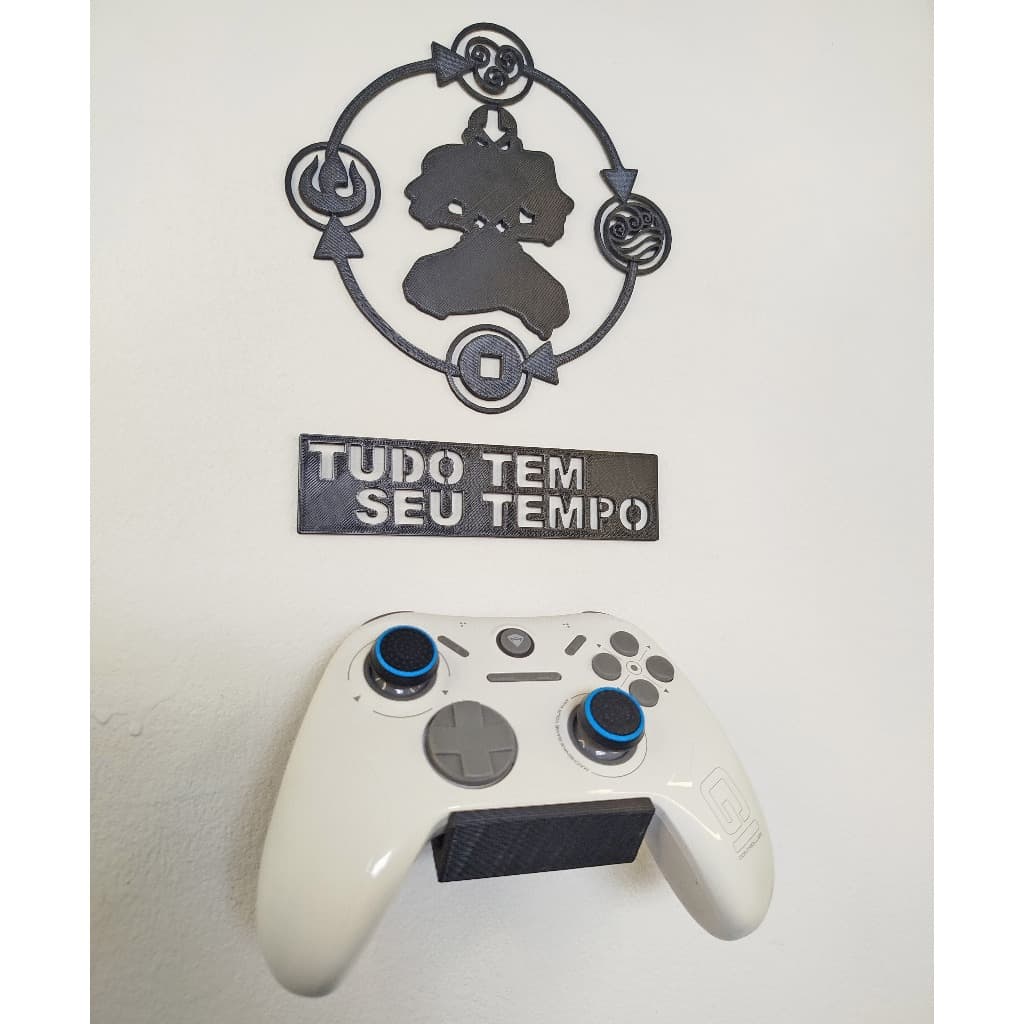 Suporte de parede para controle joystick com decoração motivacional com frase vídeo game PC Xbox PS5