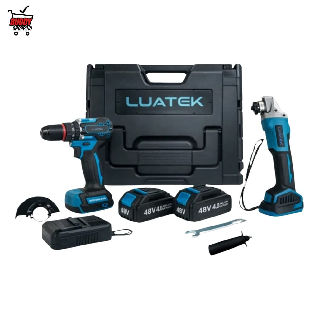 Kit De Ferramentas 2 Em 1 Parafusadeira + Esmerilhadeira 48v Luatek LWJ-297