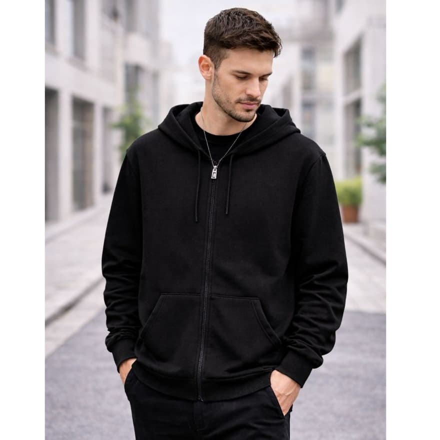 Blusa Moletom Masculino Feminino Unissex com Jaqueta Ziper Capuz e Bolsos Promoção