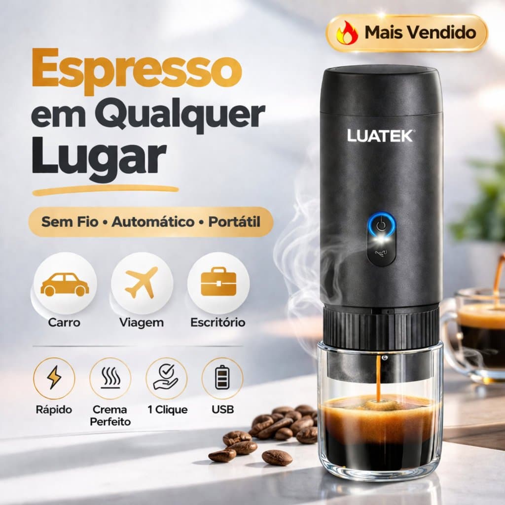 Cafeteira Portátil Elétrica USB Expresso Automática Cápsula Viagem Carro