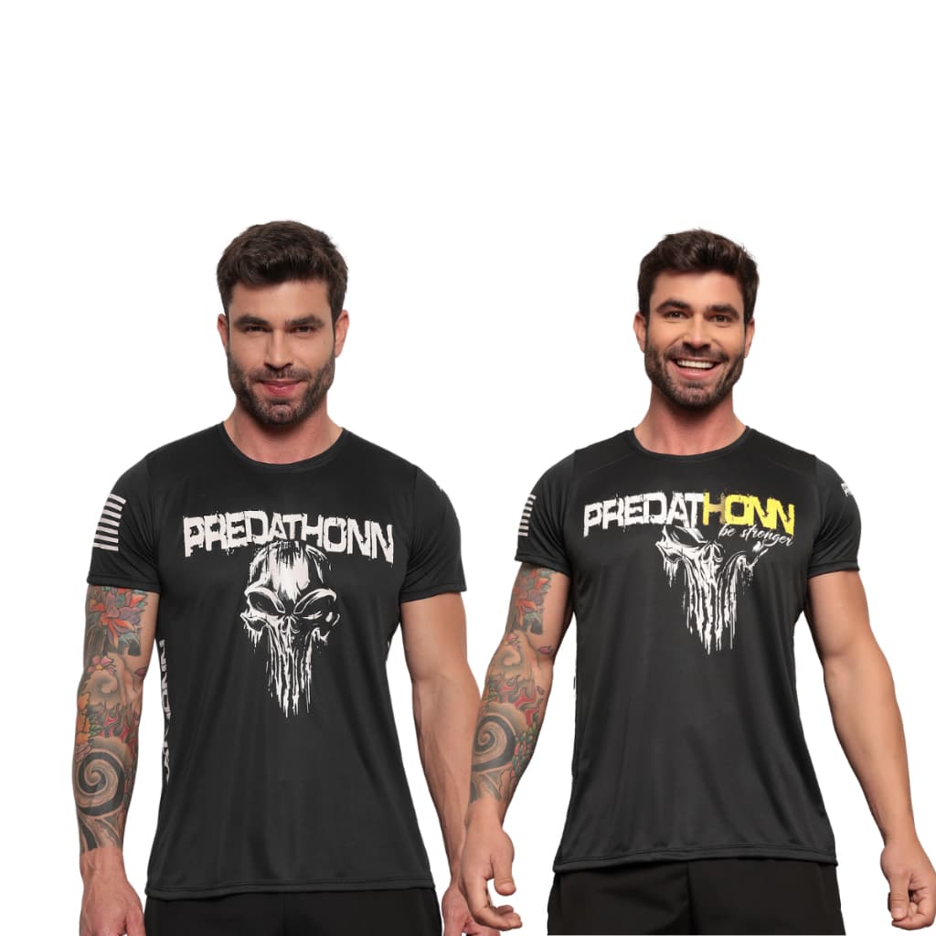 KIT 2 CAMISETA PREDATHONN CAVEIRA para treino academia musculação 100%Dryfit LANÇAMENTO