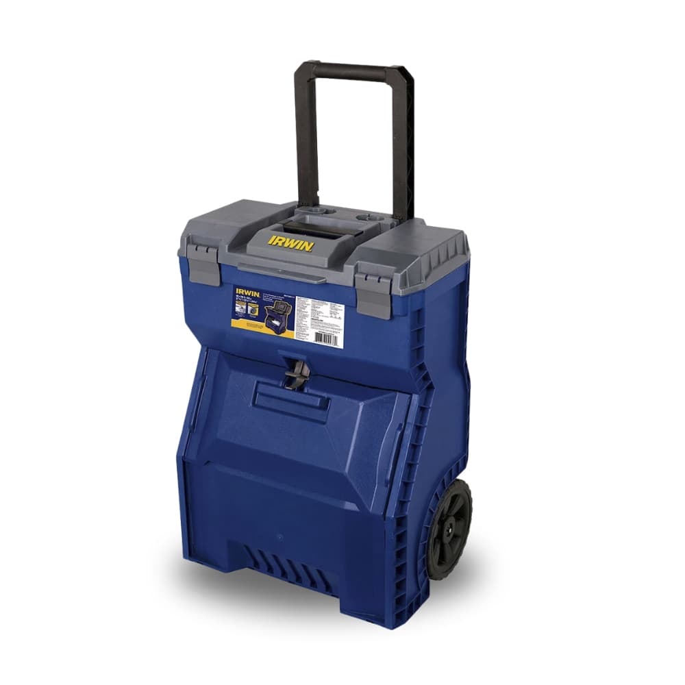 Caixa Monobloco Organizadora de Ferramentas Azul Com Rodas