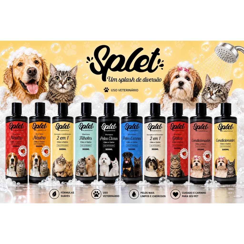Shampoo para Cães e Gatos Pet Splet 500ml