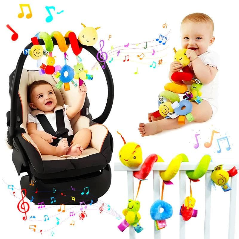 Móvel Espiral Brinquedo Lagarta Sensorial 0-3 Anos Carrinho Bebê Conforto Berço Chocalho Macio