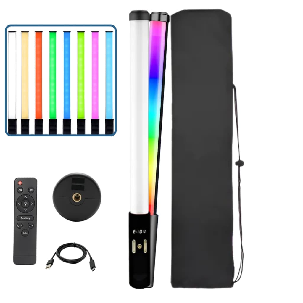 Bastão De Luz Vídeo Rgb Led Portátil Para Fotografia 3000K-6000K Regulável Com Controle