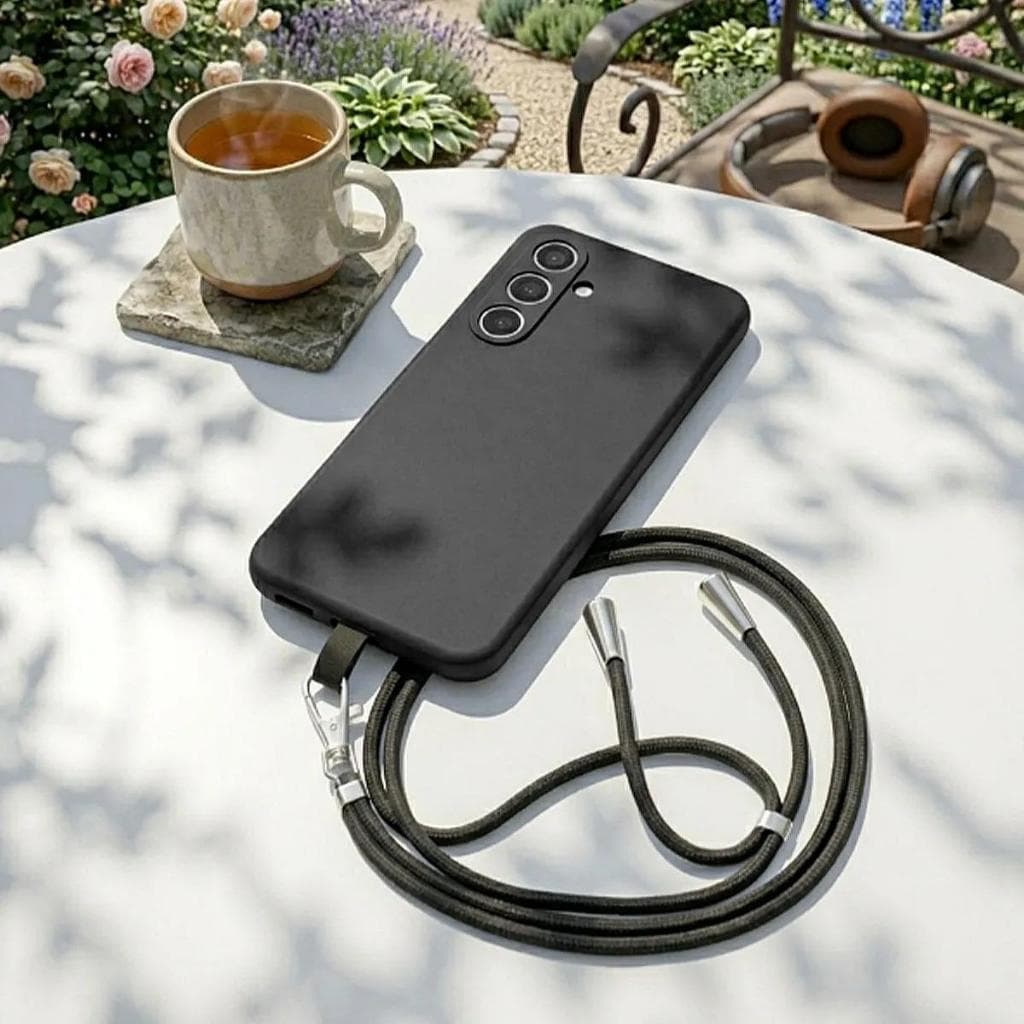 Capa Capinha Galaxy S23 S24 S25 FE PLUS ULTRA Silicone Veludo Dentro com Cordão Ajustável Proteção