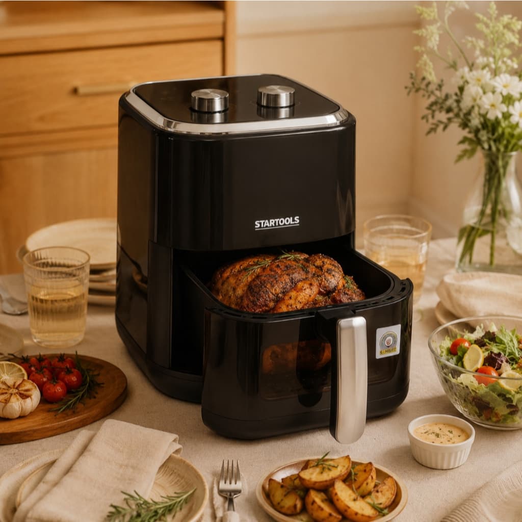 Fritadeira Eletrica Air Fryer Sem Oleo 5 Litros Preto 220V Cozinha Saudavel Rapida