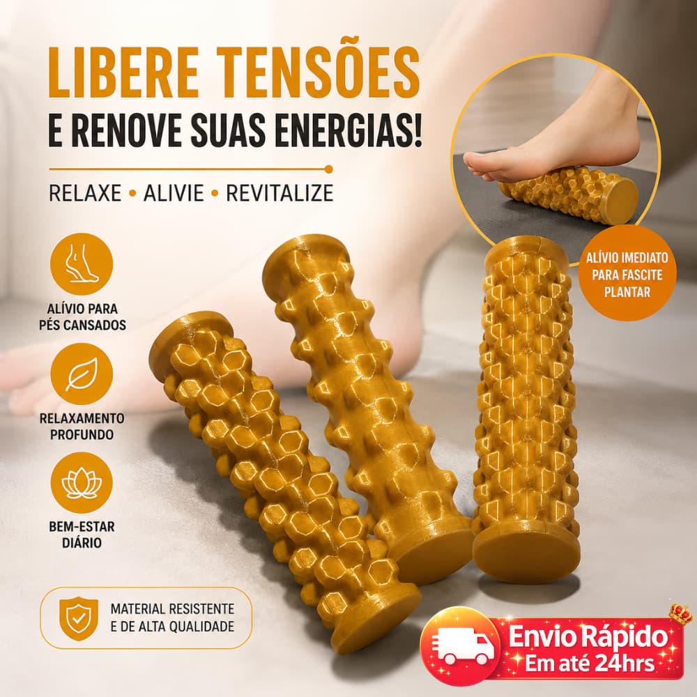 Massageador De Pés 3 Rolos De Massagem Yoga Bola Fáscia Plantar Cuidados De Relaxamento Muscular Manual De Plástic