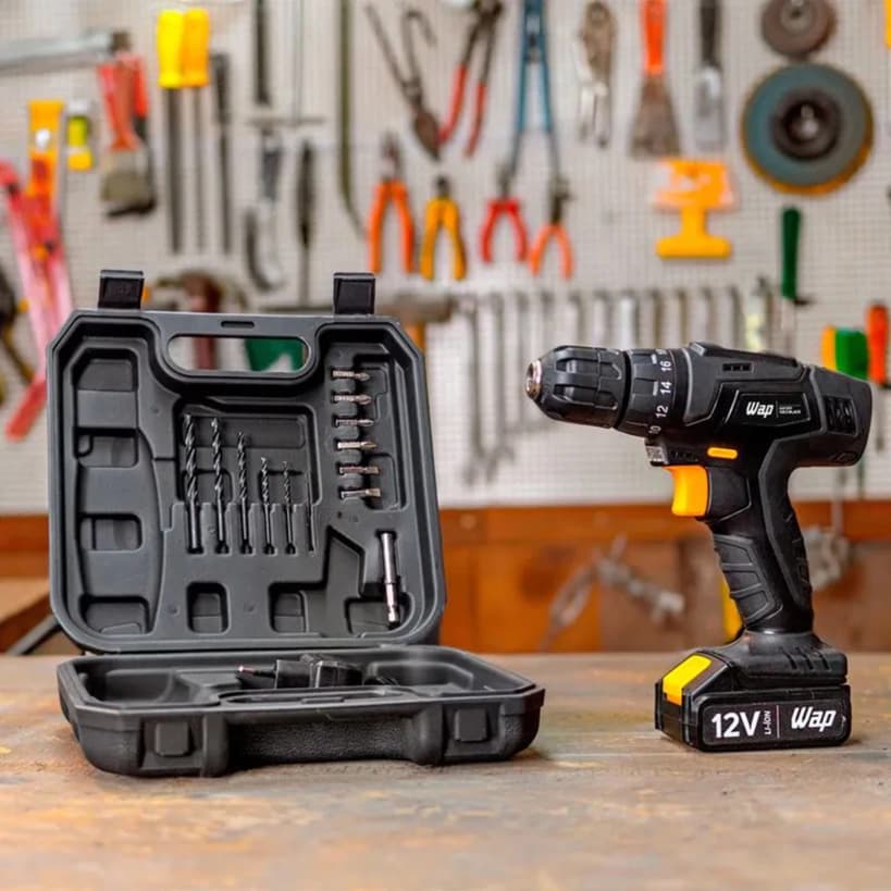 PARAFUSADEIRA E FURADEIRA 1500MAH BIVOLT 12K3 BLACK WAP 12V