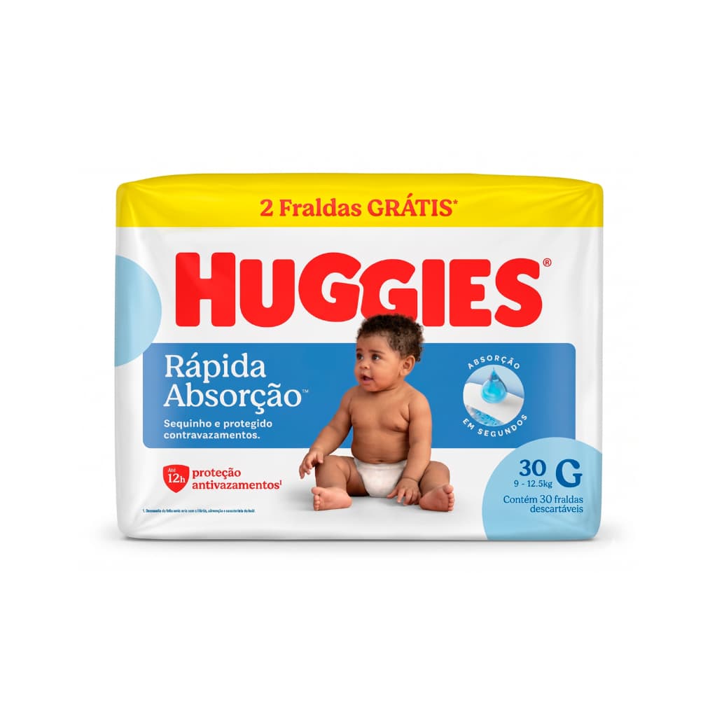 Fralda Huggies Descatável Supreme Rápida Absorção Proteção