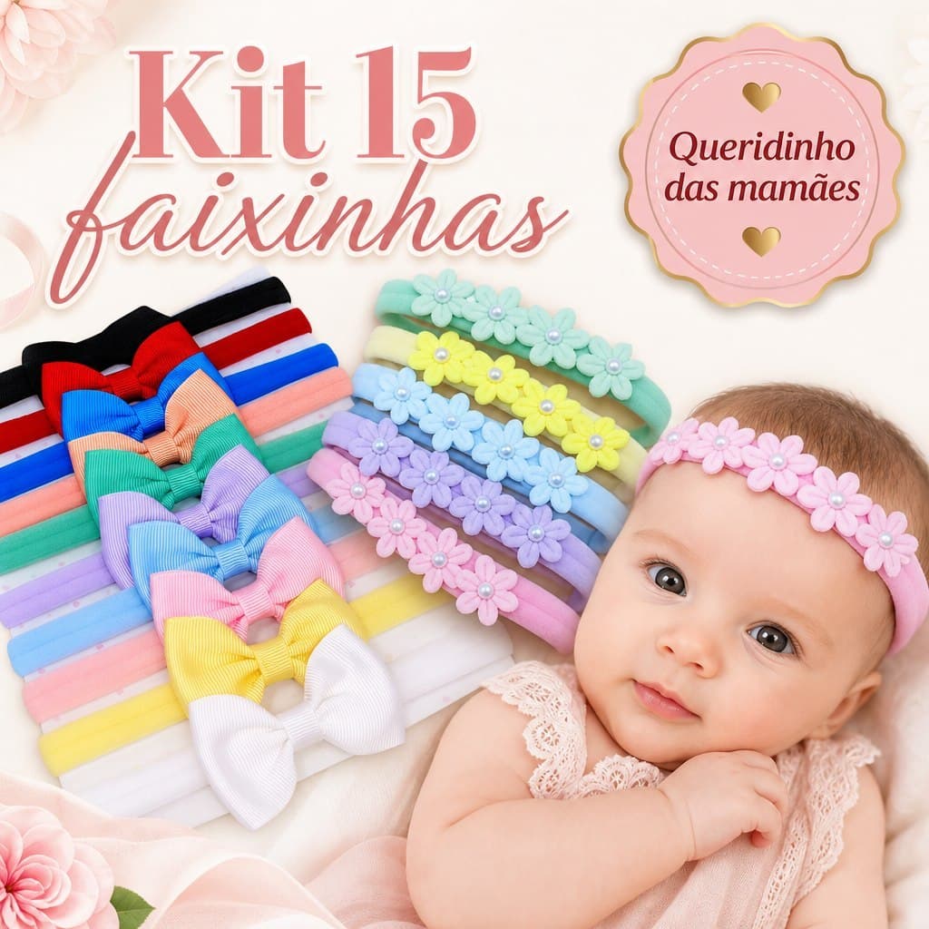 Kits Faixas Laços faixinha para bebe menina Tiara flor para bebê roupinhas bebê saída maternidade enxoval