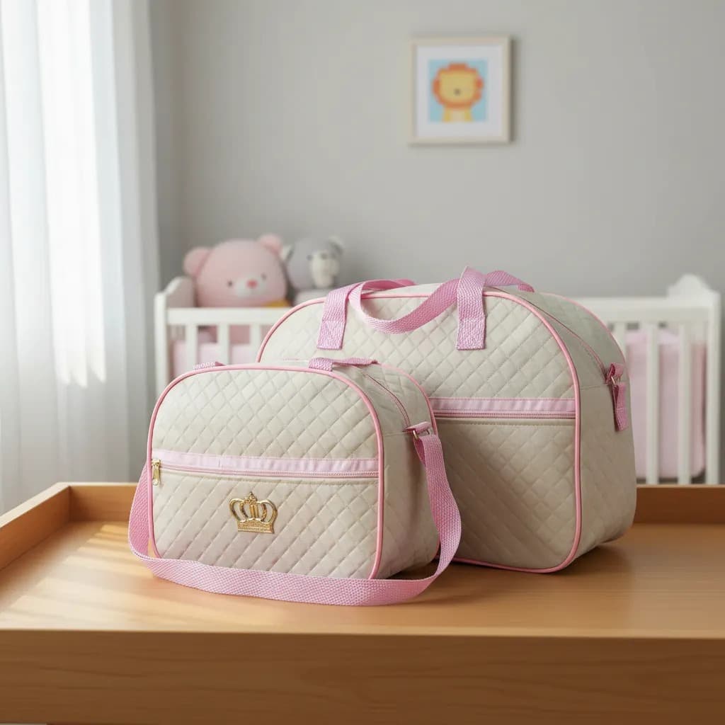 Mala Maternidade Kit 2 Peças Para Bebê Bolsa Passeio Viagem Enxoval
