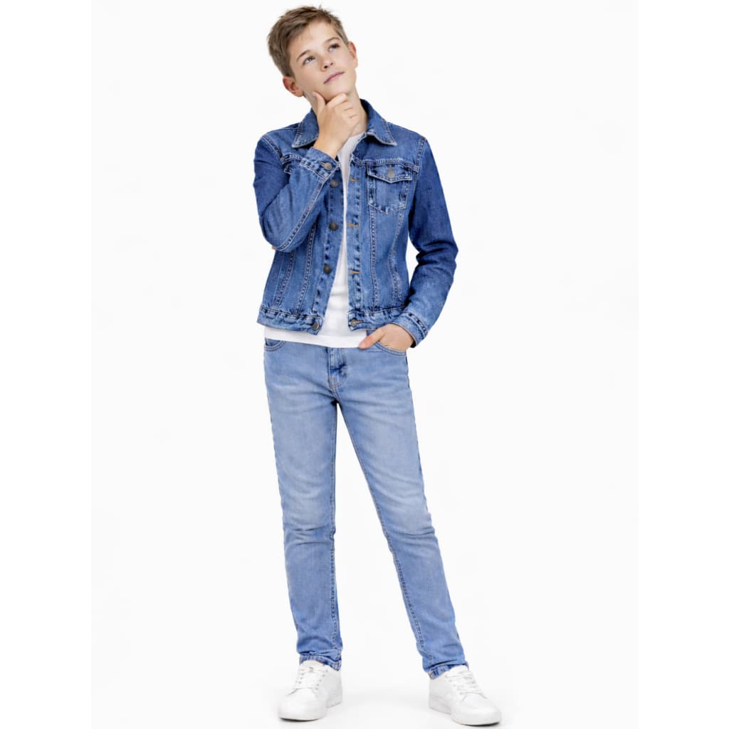 Jaqueta Jeans Manga Longa Masculina Menino Infantil Juvenil