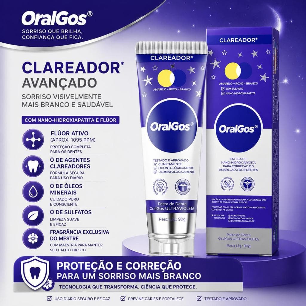 OralGos Creme Dental 90g, Limpeza dental,  Prevenção da Cárie Dentária