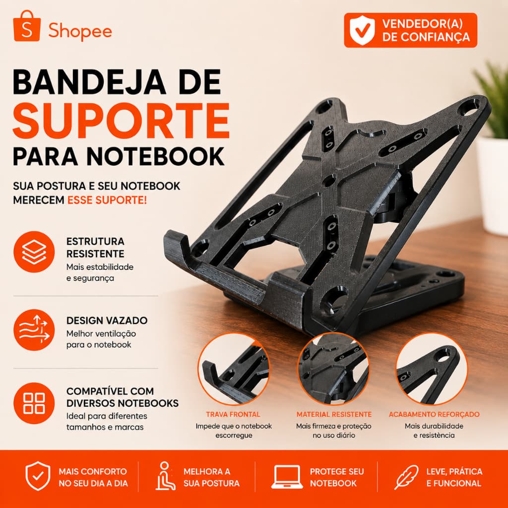 Suporte Para Notebook | Bandeja Braço Articulado | Bandeja Notebook | Notebook Braço Articulado Mesa