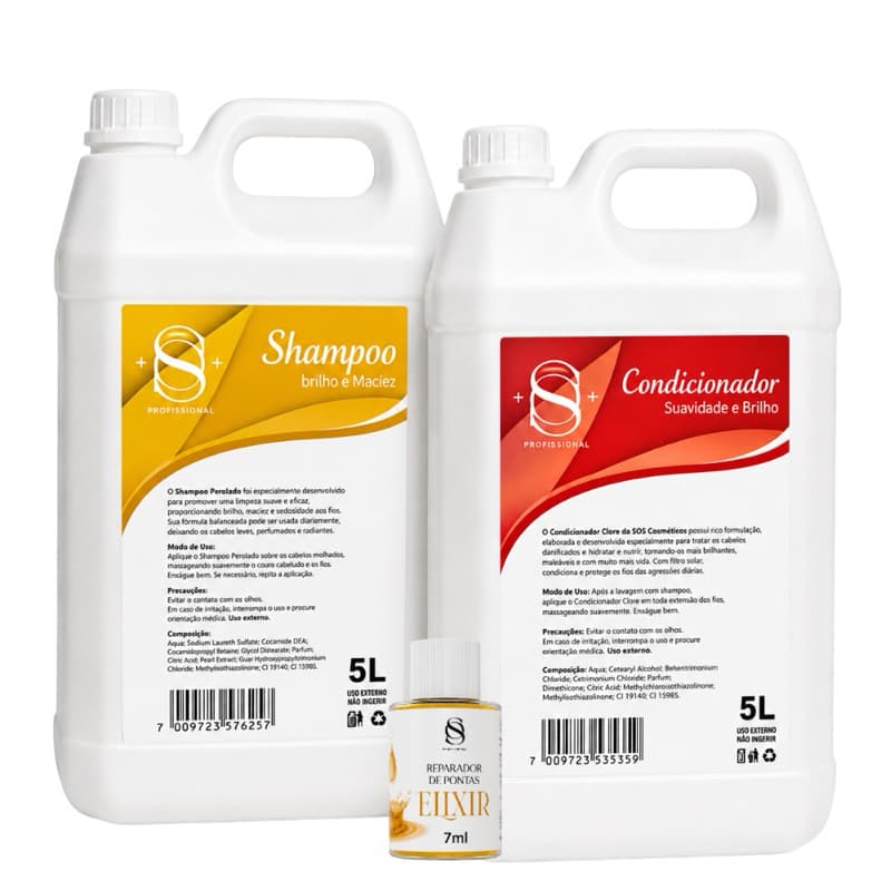 KIT SHAMPOO E CONDICIONADOR SUPER HIDRATANTE 5L + BRINDE EXCLUSIVO S&O PROFESSIONAL