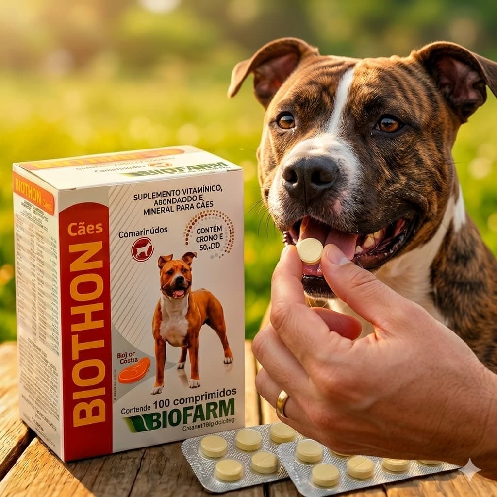 Biothon Cães Suplemento Vitaminico Engorda 20 comprimidos Suplemento com cromo e silício