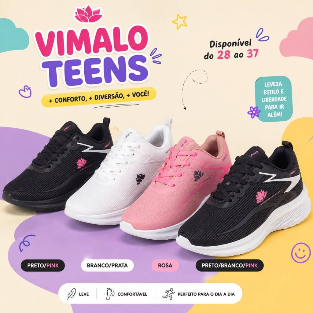 Tenis Infantil Juvenil Menina Esportivo Vimalo Teens Fitness