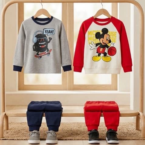 Conjunto Infantil Masculino Moletom Peluciado Inverno Roupa de Frio Menino