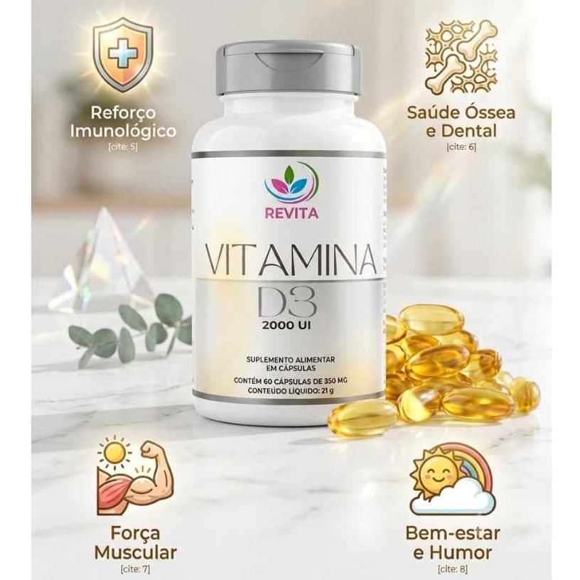 VITAMINA D3 VITAMINA IMUNIDADE OSSOS FORTES FUNCIONAMENTO MUSCULAR SAUDE MENTAL