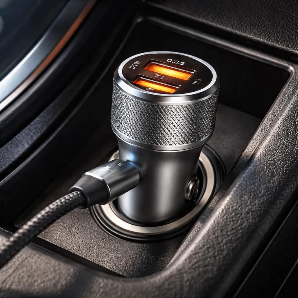 Carregador Veicular Turbo 45W Peining PEI-F120 USB Carregamento Rápido para Android e iPhone