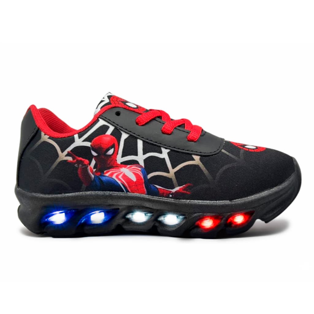 Tenis Infantil De Led  Aranha Meninos Com Luz