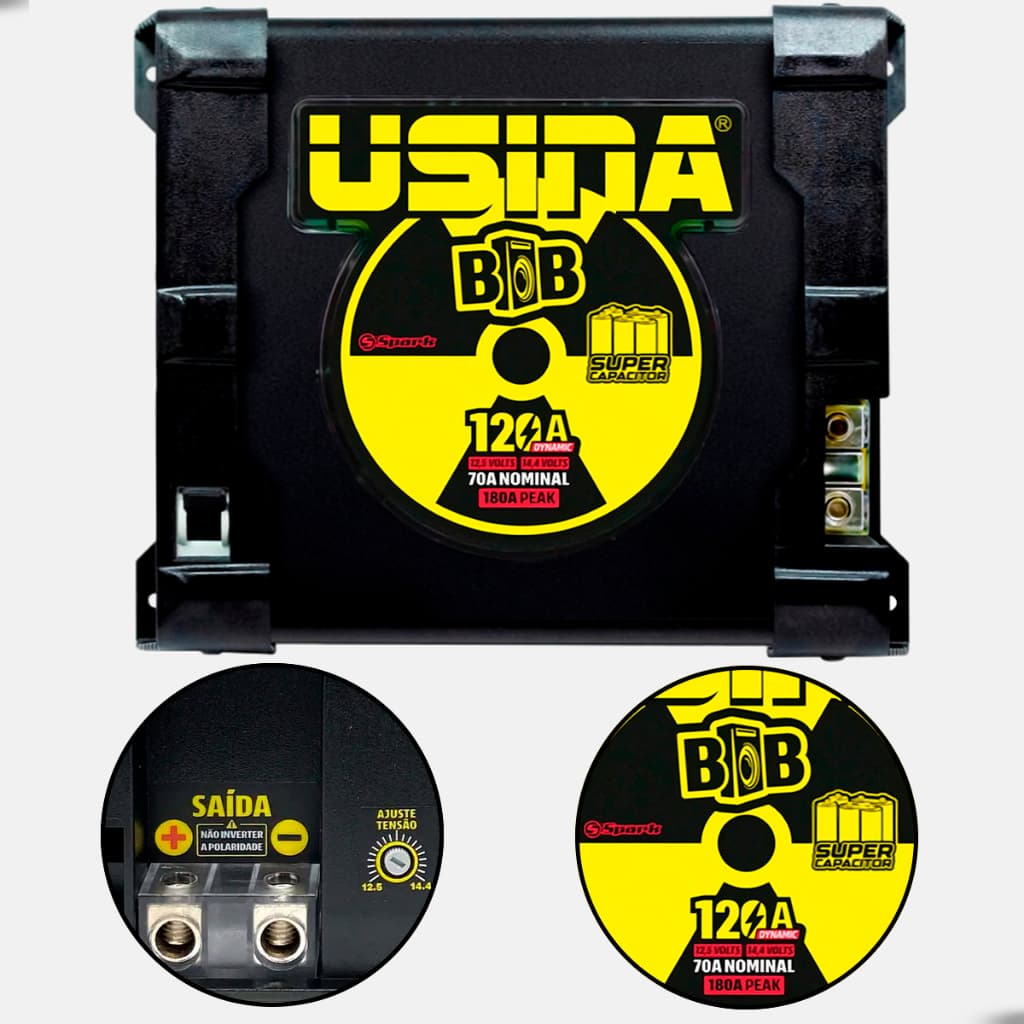 Fonte Usina 120 Amperes Bob Para Som De Carro 12v Spark Dynamic Super Capacitor