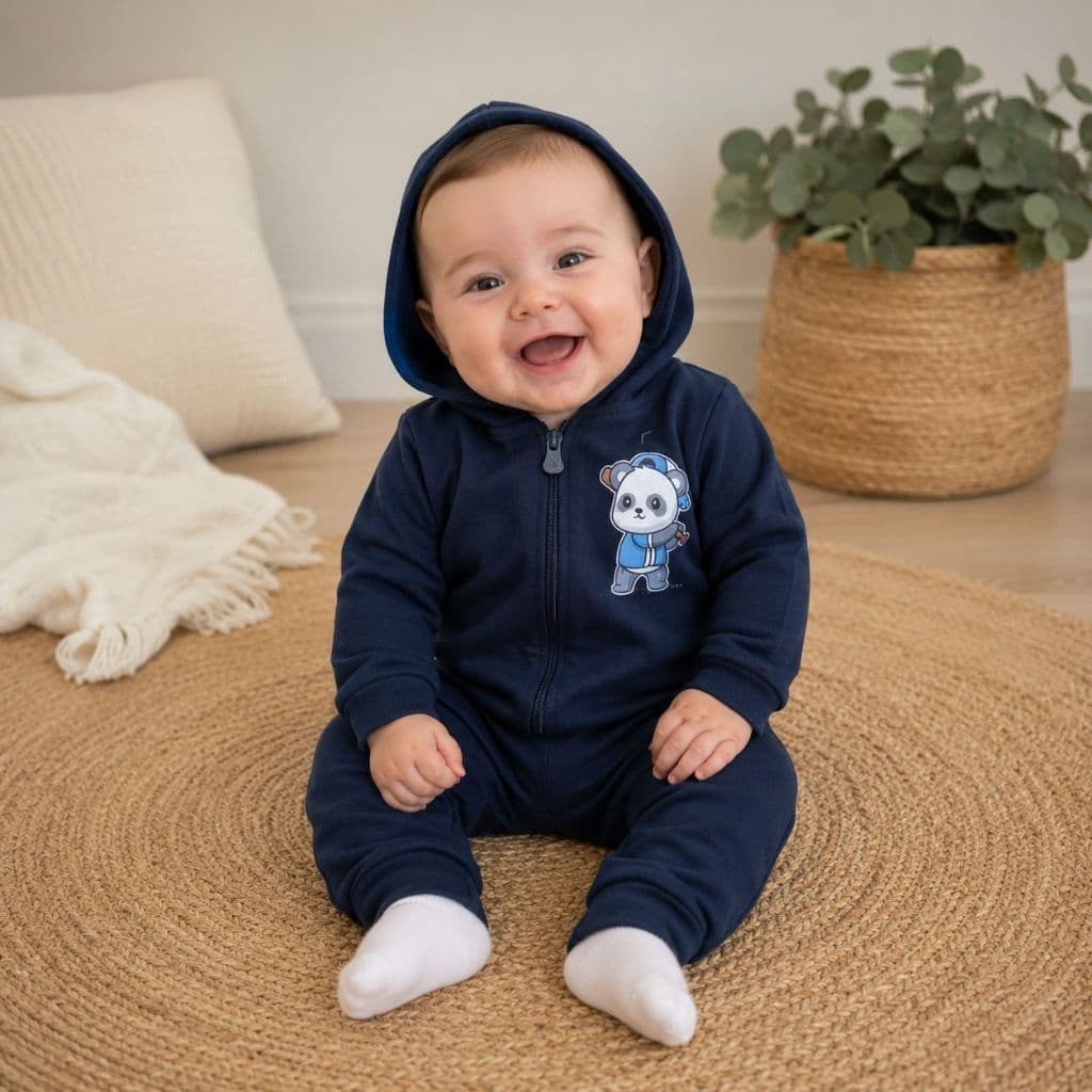 Conjunto moletom Bebê Inverno Zíper Capuz Peluciado Super quentinho P/M/G
