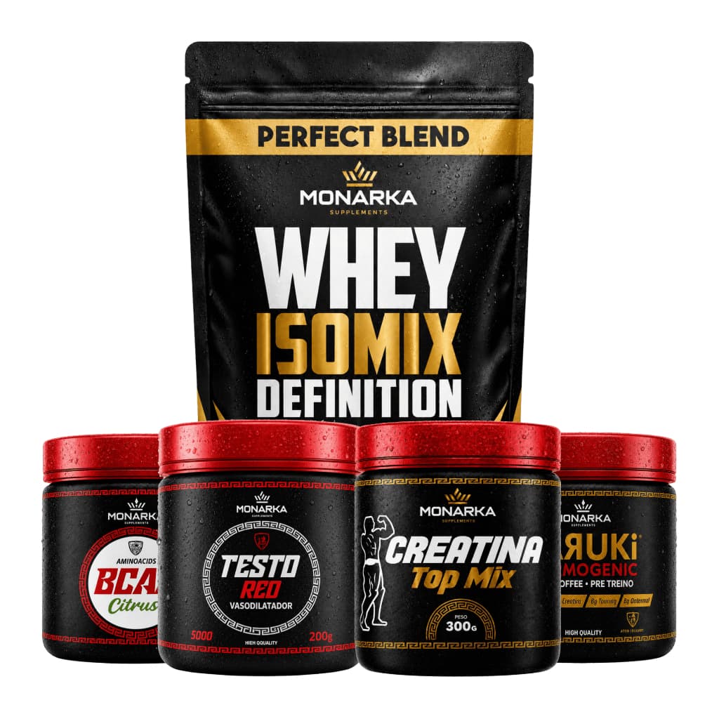 Kit Whey Protein 1kg + Creatina TopMix 300g + BCAA 200g + Testo 200g + Pre Treino Baruki 200g - 13