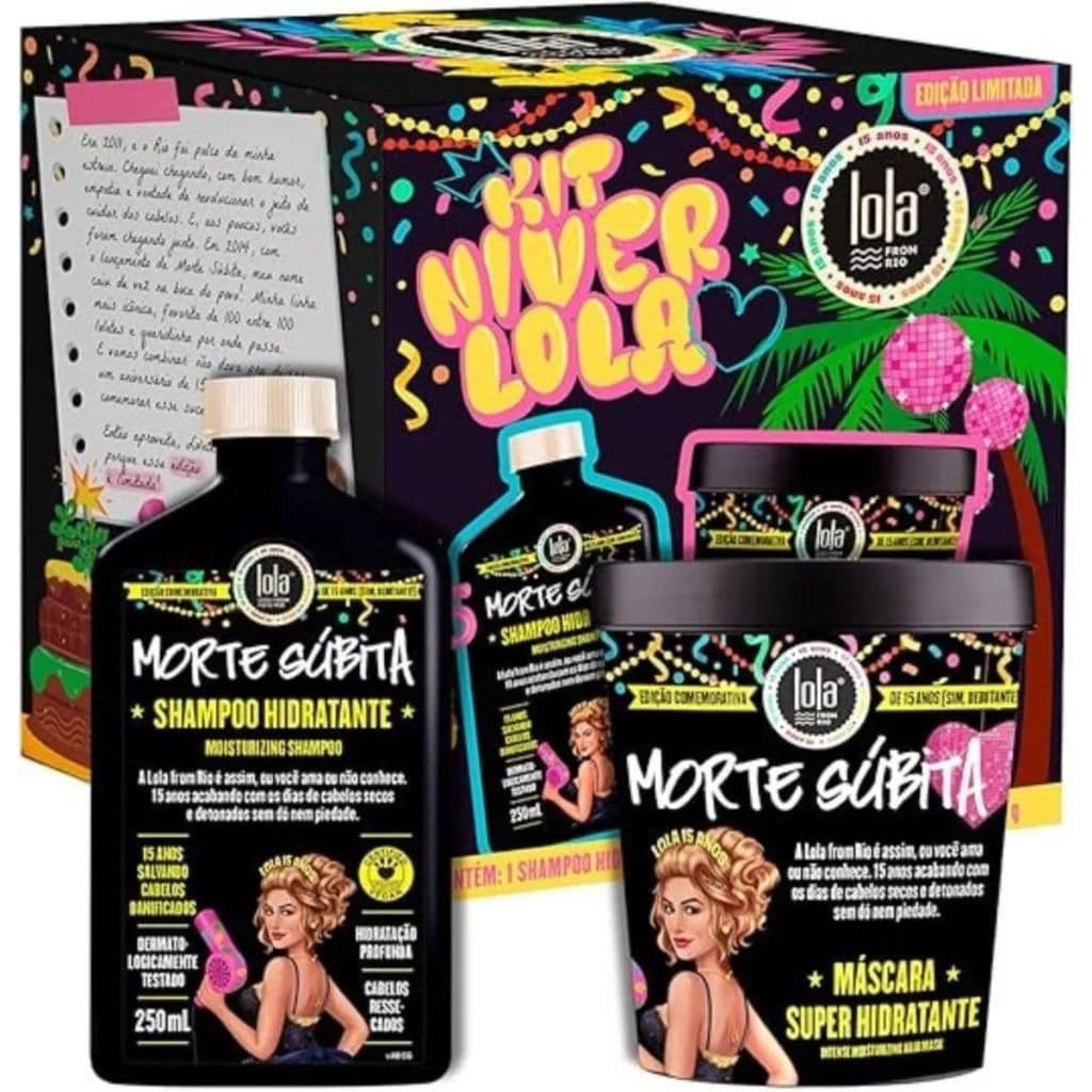 Kit Morte Súbita Lola 15 Anos Edição Limitada – Shampoo 250ml + Mascara 450g - Máscara Super Hidratante