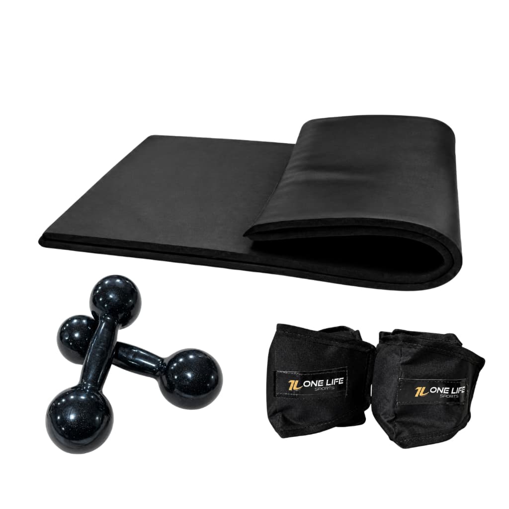 Kit Treino - Colchonete AG80 + Tornozeleira 5kg + Halter 5kg | Conforto Treino Peso Supino Básico
