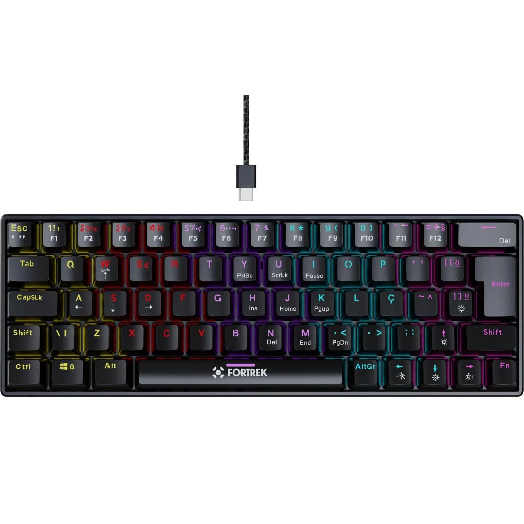 Teclado Gamer Mecânico Fortrek Gravity 65 Compact Switch Outemu Red RGB