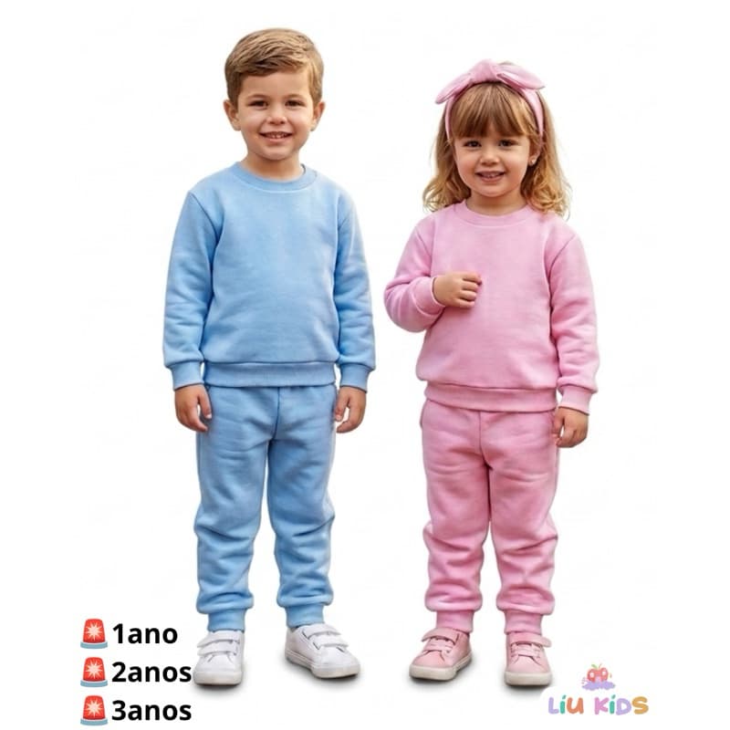 conjunto moletom infantil 1,2,3 anos