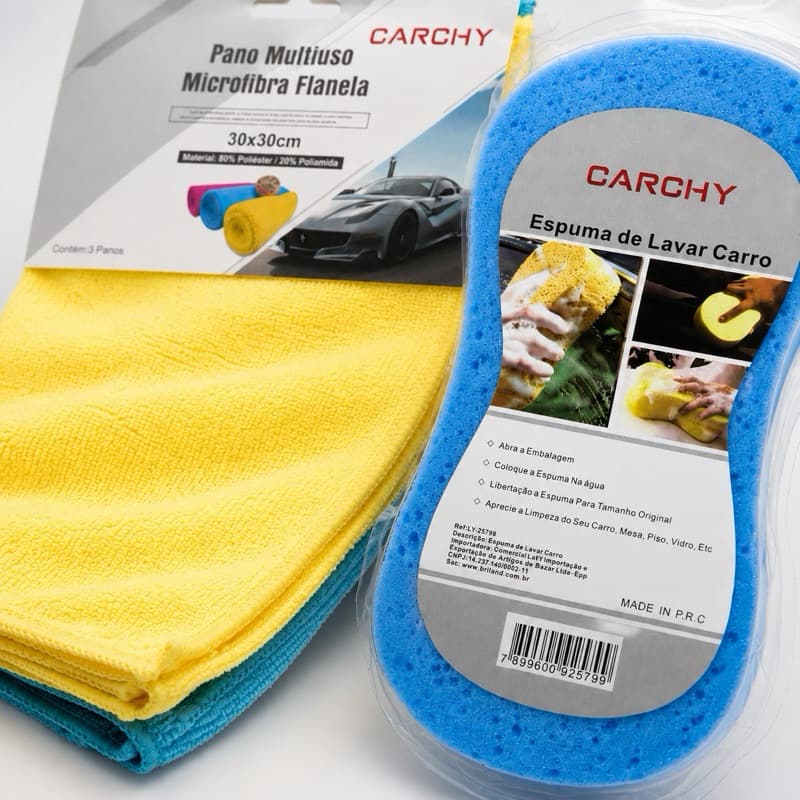 kit panos microfibra automotiva 30x30 com flanela limpeza carro alta absorção sem risco