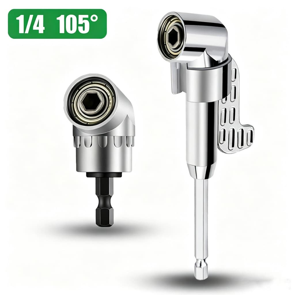 Hot Adaptador Angular 105° para Parafusadeira e Furadeira – Extensor de Bits Magnético 1/4” (6,35mm)Aço Reforçado
