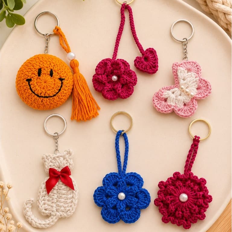 Kit Chaveiros em Croche - 10 ou 20 Unidades - 6 Modelos Disponiveis - Fio Amigurumi