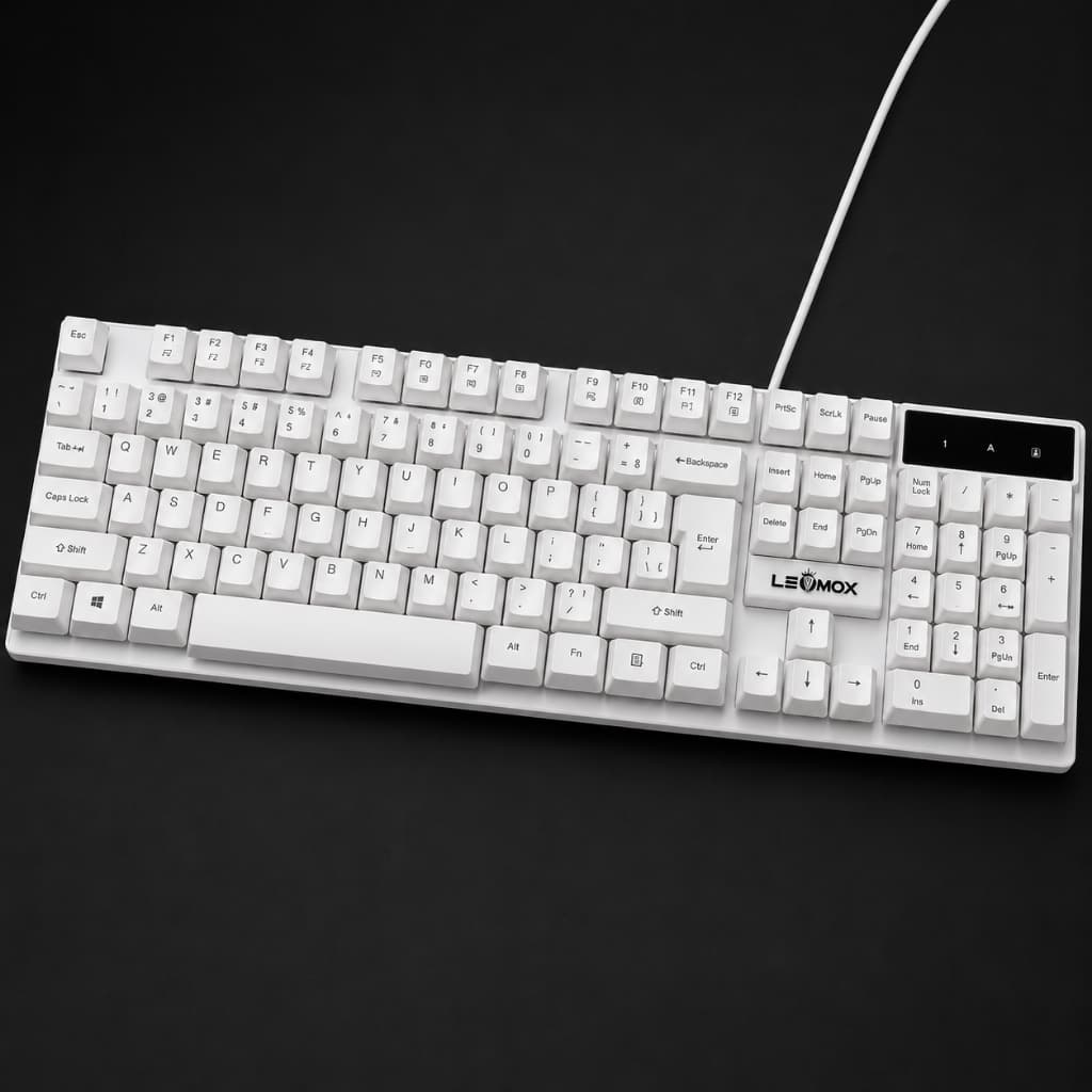 Teclado gamer silencioso para jogos semi mecanico azul com RGB