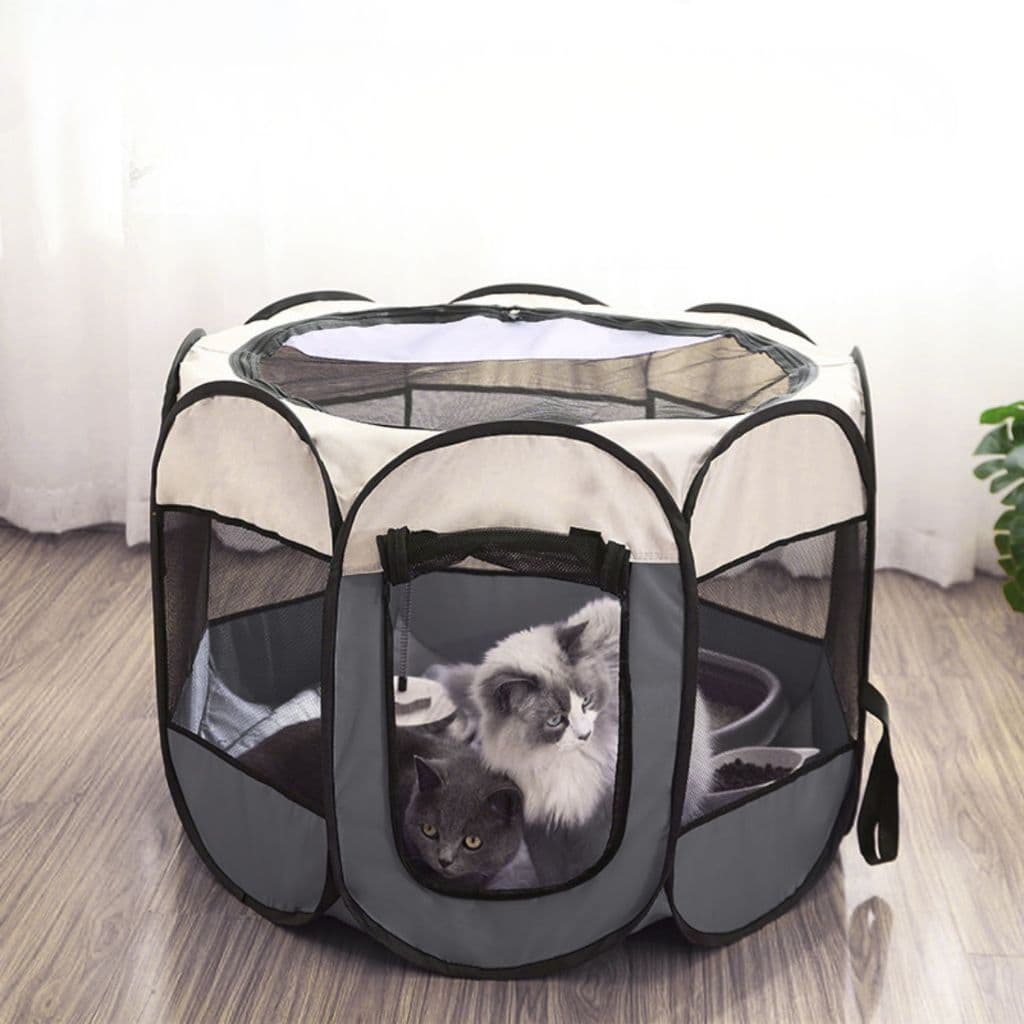 Cercado Casinha Dobrável Portátil Para Pets - Tamanho P - Tela em Tecido Oxford Com Ventilação