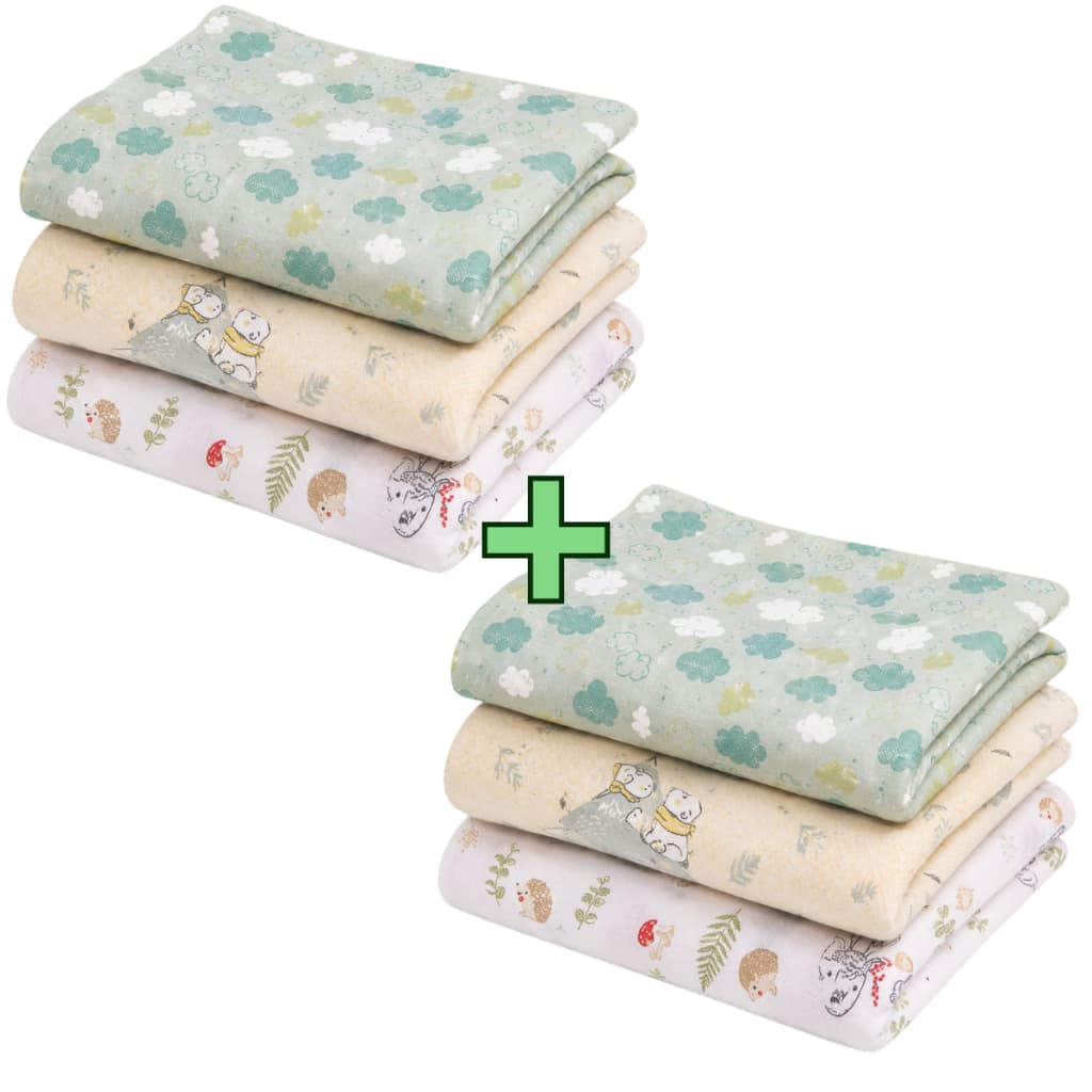 Kit Cueiro Flanelado 6 Unidades Enxoval Higiene do Bebê 100% Algodão Bebe Recém Nascido Maternidade