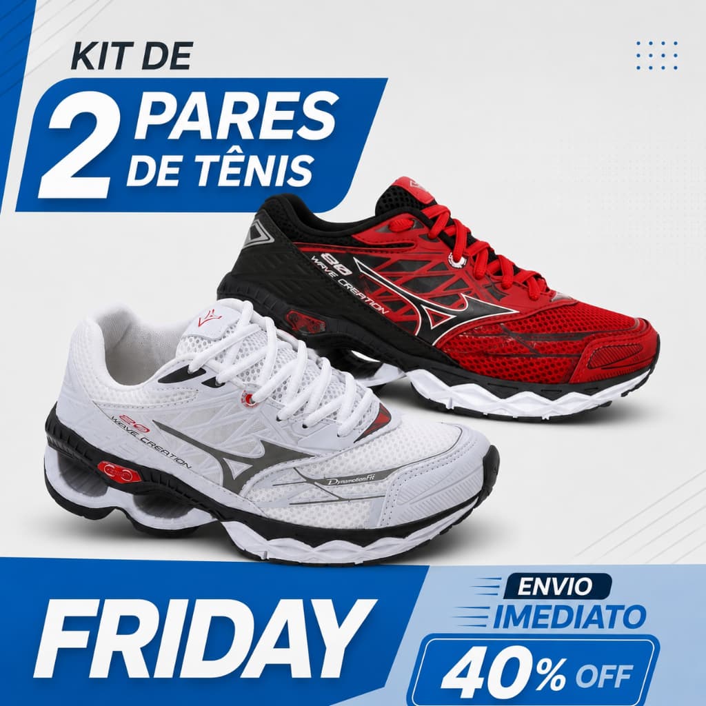 Kit 2 Pares Tênis Para Academia e Corrida com Amortecimento