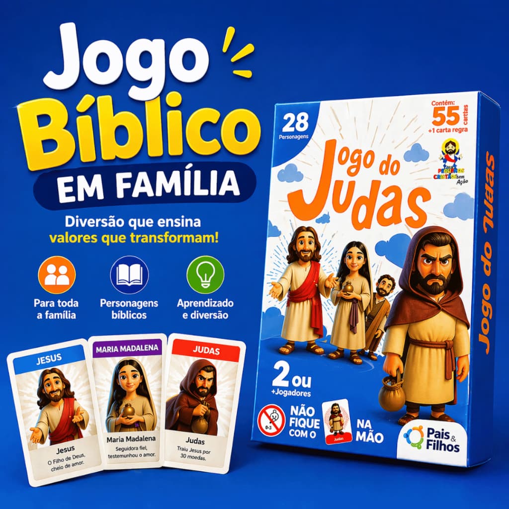 Jogo Bíblico Cartas Família Infantil Adulto Dinâmico Jogo Do Judas