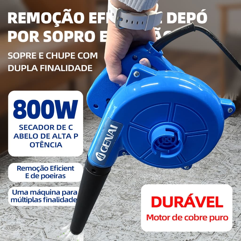 Aspirador De Pó Elétrico De 800 W Com Coletor De Pó Ideal Para Limpeza De Carros Jardins e Residências.