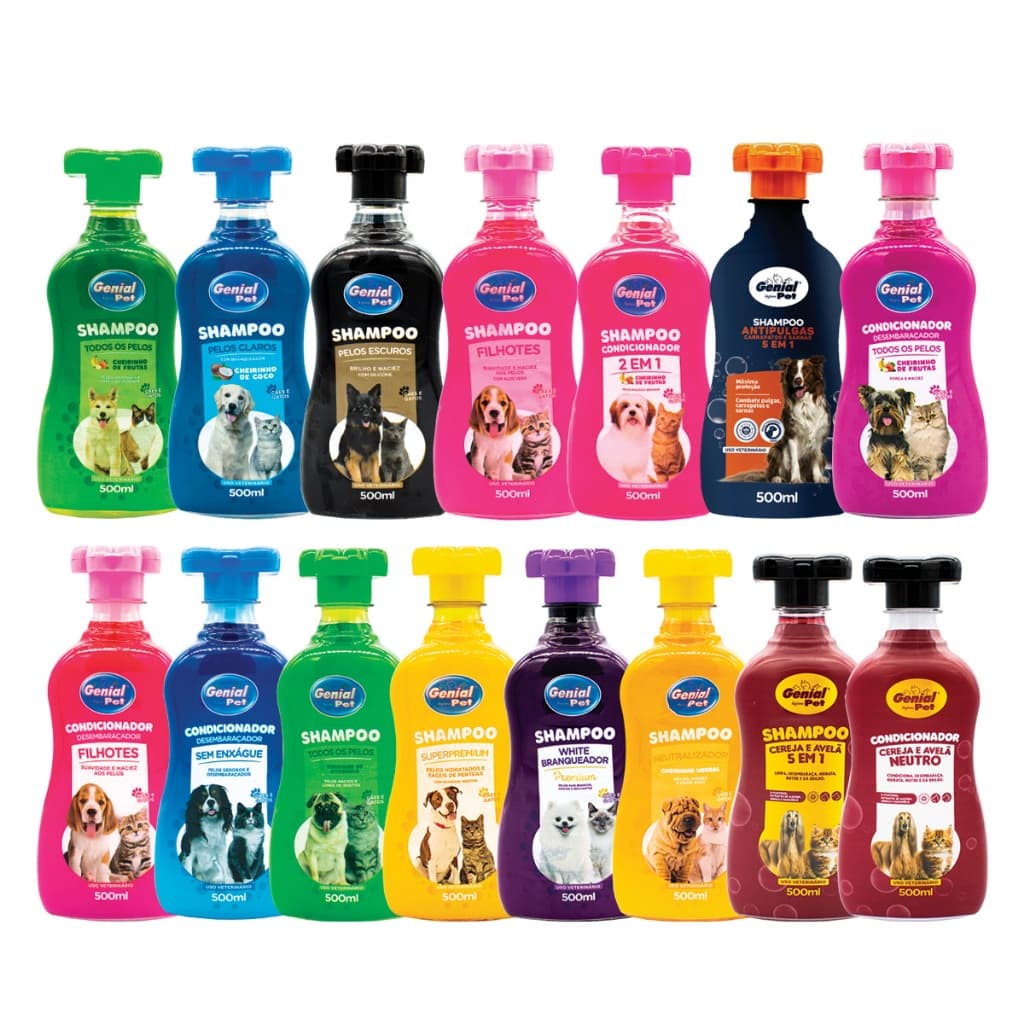 Shampoos Genial Pet Para Cães E Gatos 500ml Lançamento