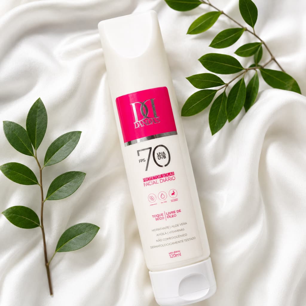 Protetor Solar facial Antissinais Diário Dandas FPS 70