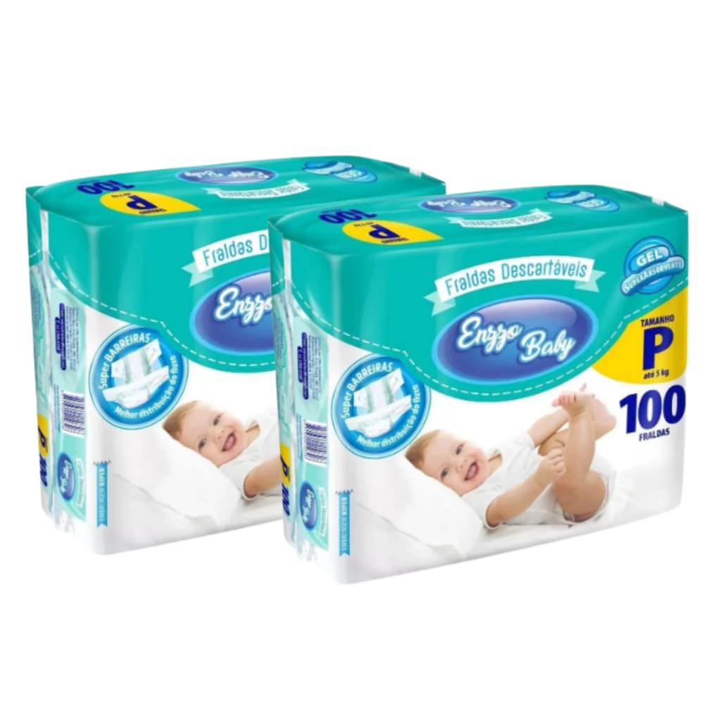 Kit 2 Pacotes Fralda Descartável Enzzo Baby Plus Pacotão Econômico Infantil