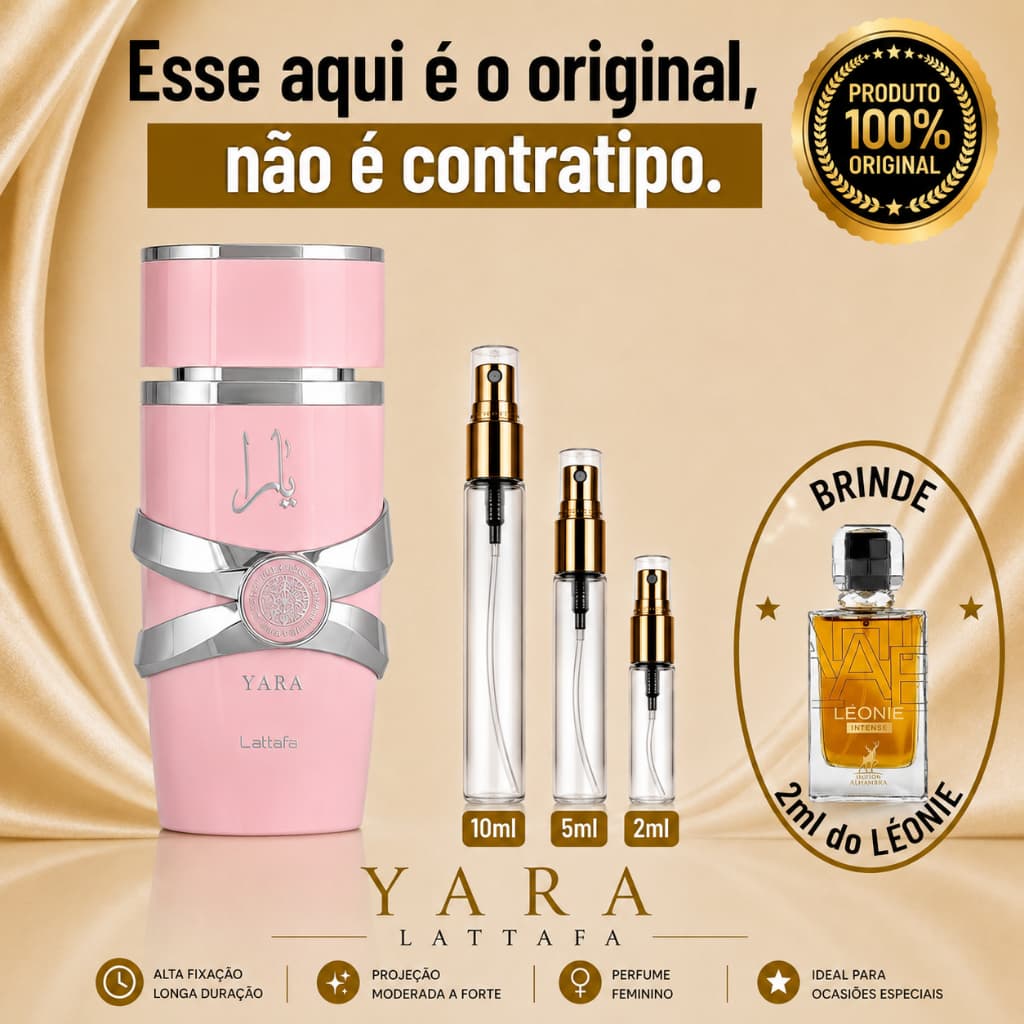 Yara Perfume Árabe Feminino    - 100% ORIGINAL - Importado - Alta Fixação - Alta Projeção - Doce frutado baunilha