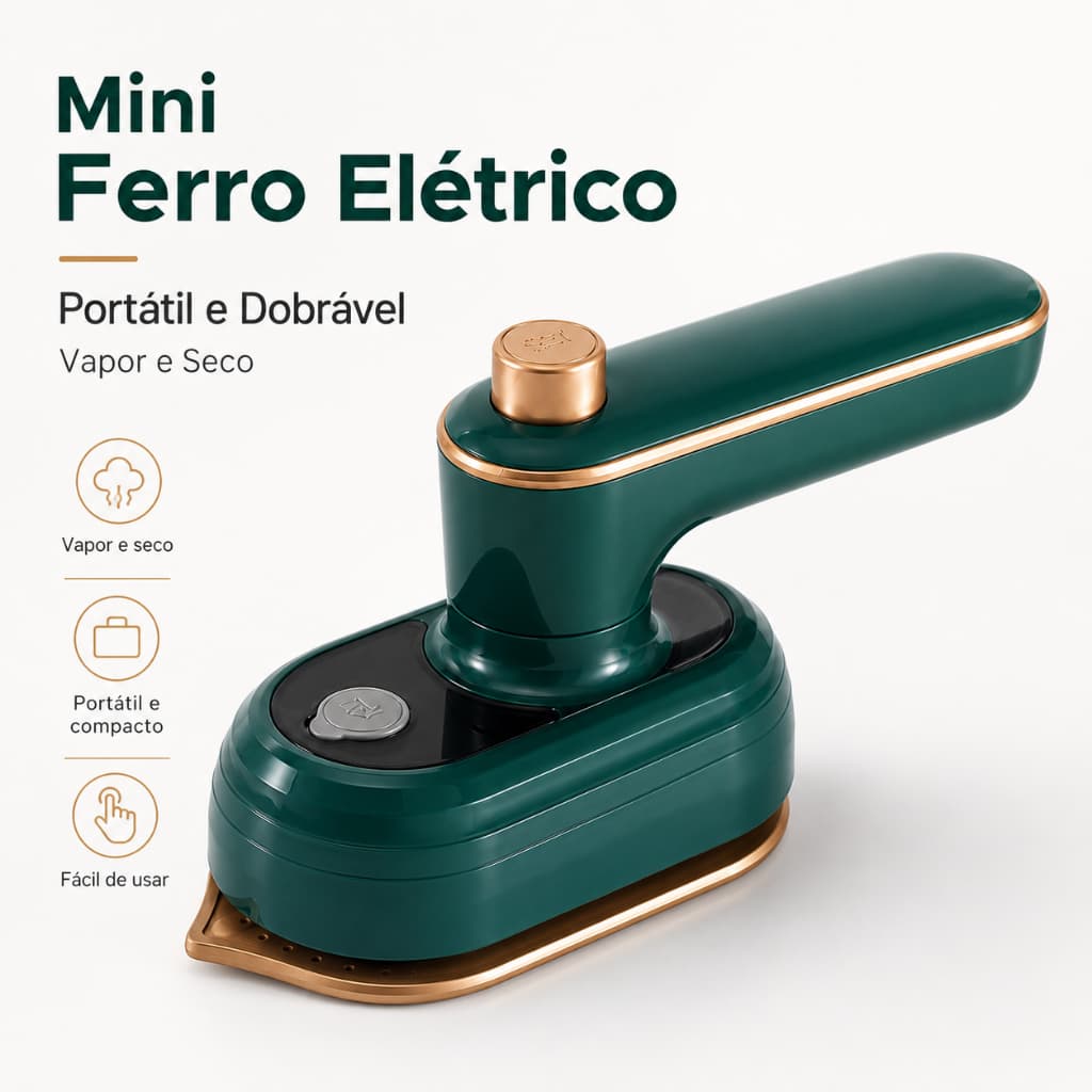 Mini Ferro De Passar Roupa A Vapor Portátil Bivolt Viagem