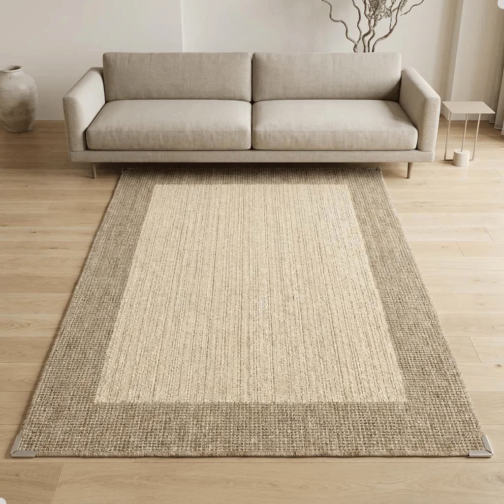 Tapete Para Sala Lancer Sisal 150x200 Bege Antiderrapante Lavável Quarto Escritório Fácil Limpeza
